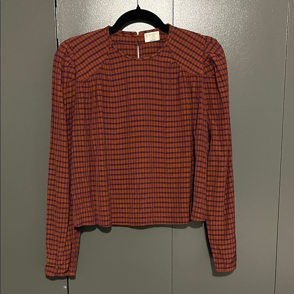 Aritzia Wilfred Le Fou Plaid Long Sleeve Women's blouse